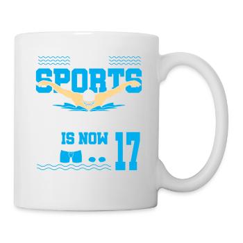 Diese Sportlegende Ist Jetzt 17 Und Schwimmt Zum - Tasse - Weiß - Rechts