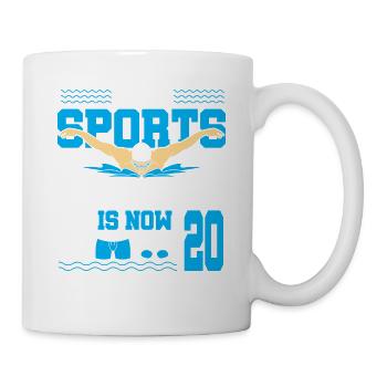 Cette légende du sport a maintenant 20 ans, le jeu de natation 20. - Mug blanc - blanc - Droite