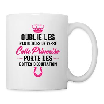 Cette Princesse Porte Des Bottes D'équitation - Mug blanc - blanc - Droite