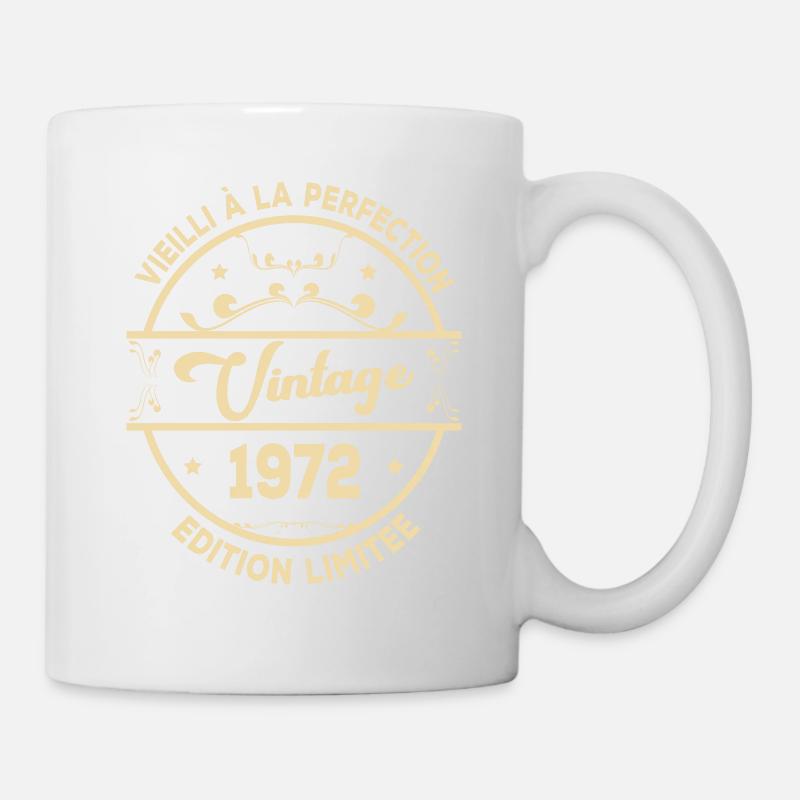 Vintage 1972 Idée Cadeau D Anniversaire Rétro 1972 - Mug blanc - blanc