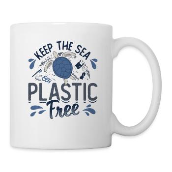 Haltet Das Meer Plastikfrei Rettet Den Ozean - Tasse - Weiß - Rechts