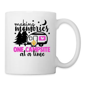 Camping Erinnerungen Natur Outdoor Berge - Tasse - Weiß - Rechts