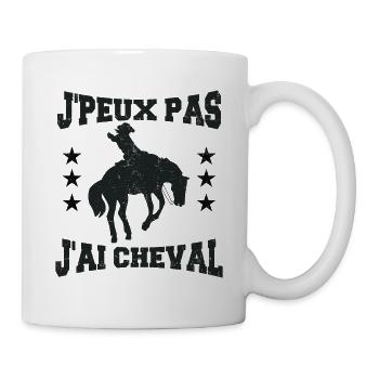Je Peux Pas J'ai Cheval | fan de cheval - Mug blanc - blanc - Droite