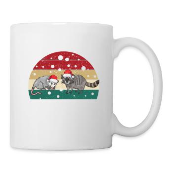 Garbage Walk Opossum Raccoon Santa Trashin through the - Mug - white - Right