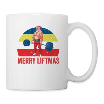 Raise Christmas Santa Claus Gym Workout Xmas - Mug - white - Right