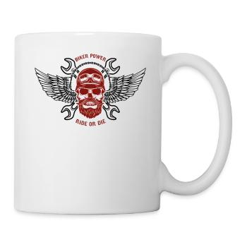 Motorrad Motorradfahrer Biker Feuerstuhl Biken - Tasse - Weiß - Rechts