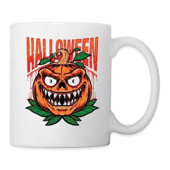 Zombie Gruslig Monster Halloween Kürbis Horrorfilm - Tasse - Weiß - Rechts