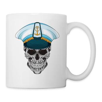 Boot Kapitän Segelboot Motorboot Totenkopf Meer - Tasse - Weiß - Rechts