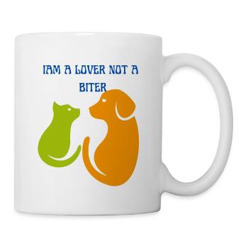 Je suis un amant pas un mordant, drôle de chien citation - Mug blanc - blanc - Droite