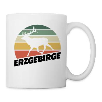 Erzgebirge Hirsch Wandern Natur - Tasse - Weiß - Rechts