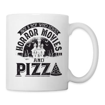 Just A Boy Who Loves Horror Movies And Pizza - Mug - white - Right