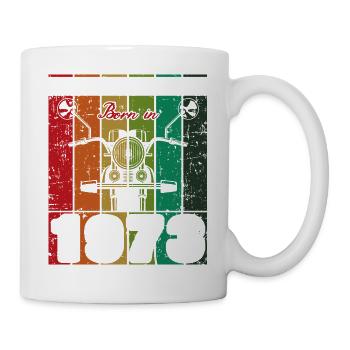 Best Of 70's Geboren 1973 Klassisches Motorrad - Tasse - Weiß - Rechts