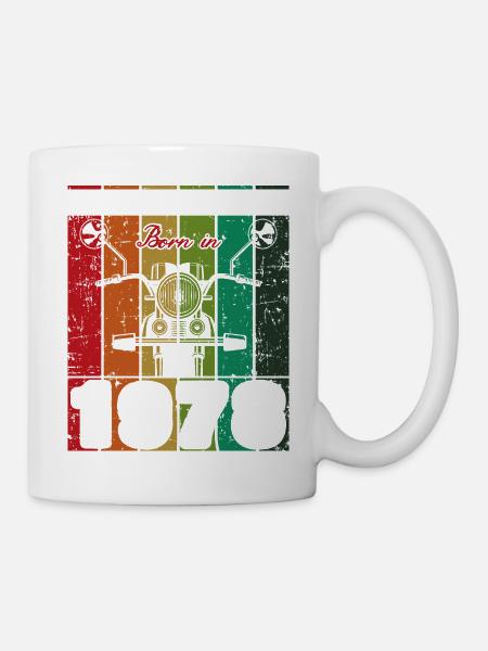 Best Of 70's Born 1978 Klasyczny motocykl - Kubek - biały