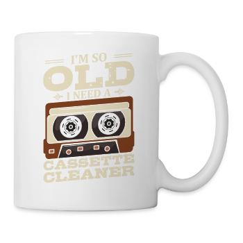Ich Bin So Alt, Dass Ich Einen Kassettenreiniger - Tasse - Weiß - Rechts