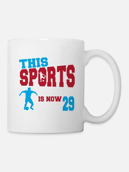 Diese Sportlegende Ist Jetzt 29, Fußballspiel 29. - Tasse - Weiß