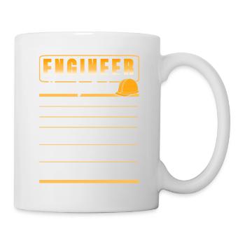Funny Hourly Rate Of An Engineer T-Shirt Present - Tasse - Weiß - Rechts
