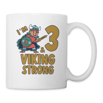 3yr Viking Birthday Boy Im 3 Years Old Viking - Tasse - Weiß - Rechts