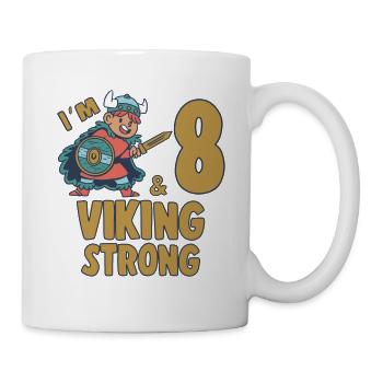 8yr Viking Birthday Boy At 8 Years Old Viking - Mug - white - Right