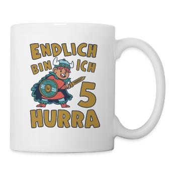 Wikinger Geburtstagsmotiv 5 Jahre Jungen Geschenk - Tasse - Weiß - Rechts