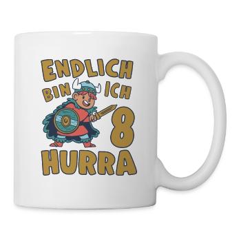 Wikinger Geburtstagsmotiv 8 Jahre Jungen Geschenk - Tasse - Weiß - Rechts