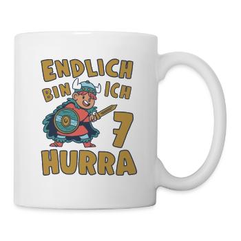 Wikinger Geburtstagsmotiv 7 Jahre Jungen Geschenk - Tasse - Weiß - Rechts
