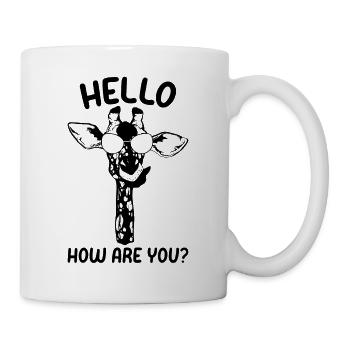 Giraffe Lover Hello How Are You - Funny Giraffe - Mug - white - Right
