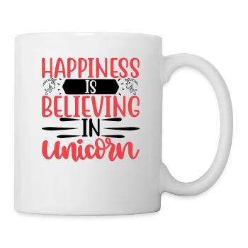 Le bonheur, c’est croire en la licorne licorne - Mug blanc - blanc - Droite