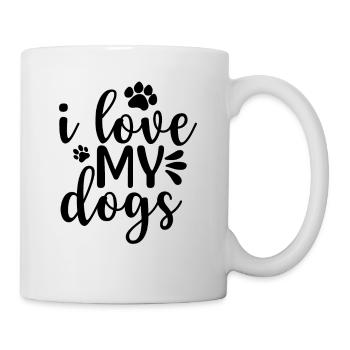 J’aime mes chiens - Mug blanc - blanc - Droite