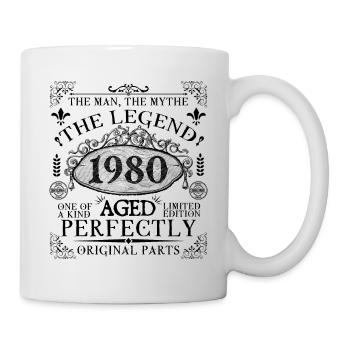 1980 | Die Legende seit 1980 Geburtstag - Tasse - Weiß - Rechts