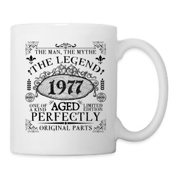 1977 | Die Legende seit 1977 Geburtstag - Tasse - Weiß - Rechts