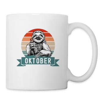 Faultier Geburtstag Oktober 1921 Geboren Jahrgang - Tasse - Weiß - Rechts