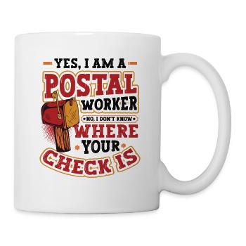 Drôle de bureau de poste de postiers - Mug blanc - blanc - Droite