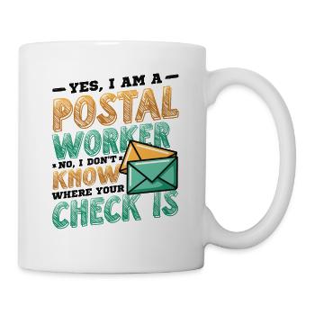 Drôle de bureau de poste de postiers - Mug blanc - blanc - Droite