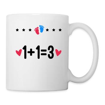 annonce grossesse 1+1=3 cadeau naissance bébé - Mug blanc - blanc - Droite