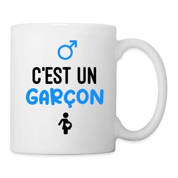 annonce grossesse c'est un garçon annonce sexe - Mug blanc - blanc - Droite