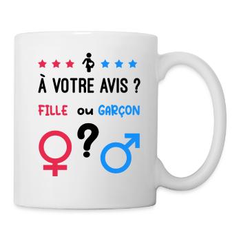 annonce grossesse fille ou garçon annonce bébé - Mug blanc - blanc - Droite