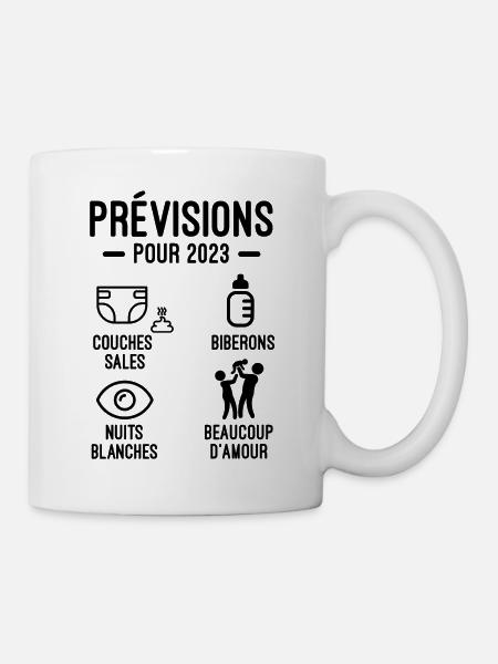 annonce grossesse prévisions 2023 futur parent - Mug blanc - blanc