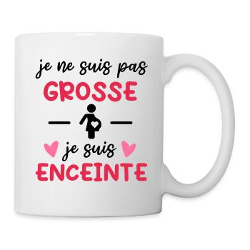 annonce grossesse pas grosse enceinte rose femme - Mug blanc - blanc - Droite
