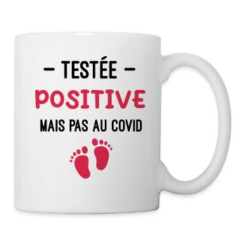 annonce grossesse testée positive femme enceinte - Mug blanc - blanc - Droite