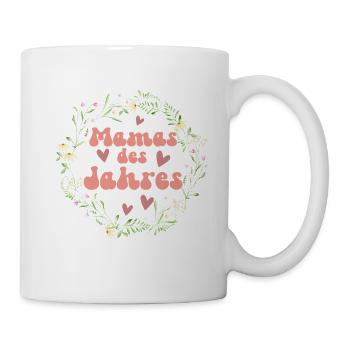 Mama des Jahres Blumen Herz Design für Mütter - Tasse - Weiß - Rechts