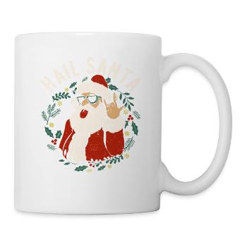 Hail Santa Claus Sleigher Weihnachten Rock Metal - Tasse - Weiß - Rechts