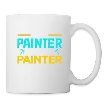 Maler Geschenk Malerei Künstler Malermeister - Tasse - Weiß - Rechts