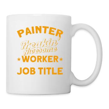 Maler Geschenk Malerei Künstler Malermeister - Tasse - Weiß - Rechts