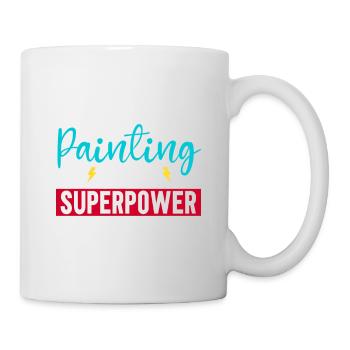 Maler Geschenk Malerei Künstler Malermeister - Tasse - Weiß - Rechts