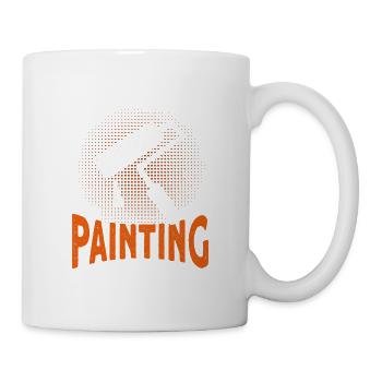 Maler Geschenk Malerei Künstler Malermeister - Tasse - Weiß - Rechts