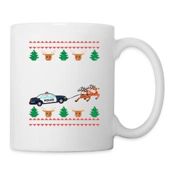 Police Navidad Ugly Christmas Reindeer Lust - Mug blanc - blanc - Droite