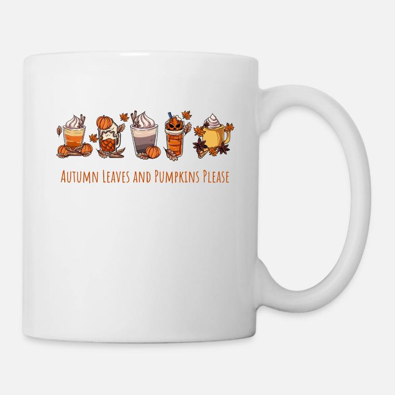 Autumn Leaves Pumpkin - Mug - white