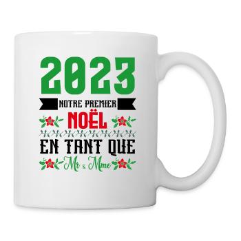 Notre premier Noël en tant que M. et Mme 2023 - Mug blanc - blanc - Droite