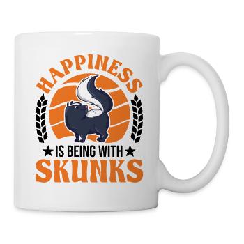 Le bonheur, c’est d’être avec Skunks Skunk - Mug blanc - blanc - Droite