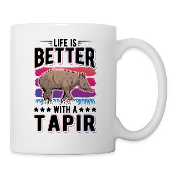 Life is better with a Tapir - Tasse - Weiß - Rechts